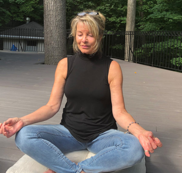 older woman meditating